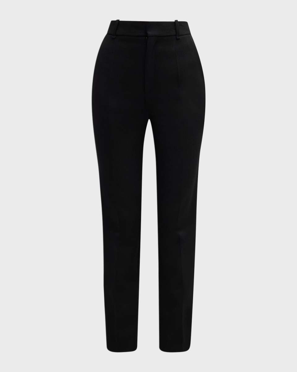 x Atelier Jolie Mid-Rise Skinny-Leg Ankle Crepe Trousers